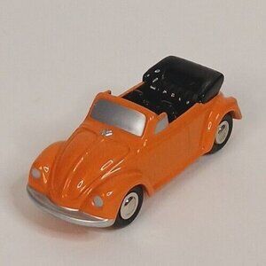 Schuco Piccolo Volkswagon Beetle Cabrio Kafer VW Diecast 1:90 Orange Vintage